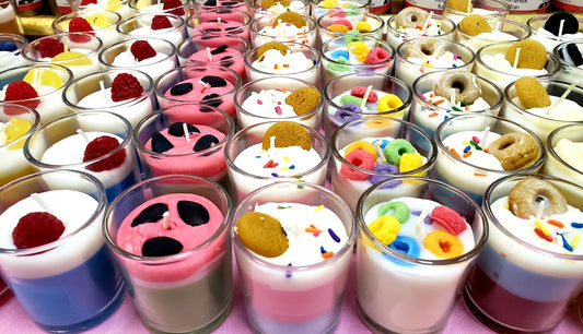 Flavorfull shot glass candles